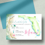 Convite 50º Aniversário Convida para o Sul da Flórida<br><div class="desc">Celebre em estilo com este convite de 50 anos tropical, perfeito para 50 e fabulosa comemoração ou um final de semana de meninas divertidas em Miami ou no sul da Flórida! Apresentando meu trabalho de arte de aquarela original — completo com ondas oceânicas, flamingo, palmeiras, coquetel tropical, carro retrorreflector e...</div>