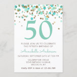 Convite 50º Aniversário da Casa da Moeda Dourada Glitter S<br><div class="desc">Celebre a sua celebração de aniversário com esta suíte de Designs de 50ª Casa da Casa Branca Dourada Glitter Sparkle Confetti.</div>