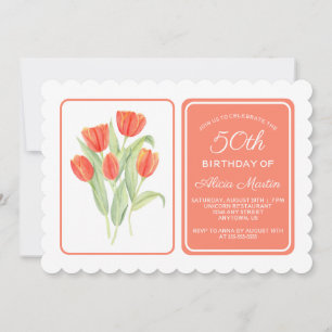 Convite 50º Aniversário da Flora das Tulipas Vermelhas Ele