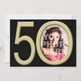 Convite 50º aniversário da fotografia Dourada ou outro Con