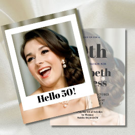 Convite 50º Aniversário da Surpresa de Foto Moderna