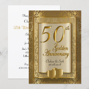 Convite 50º Aniversário de Bodas de Ouro Texto DIY