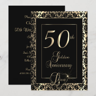 Convite 50º Aniversário de Bodas de Ouro   Texto DIY