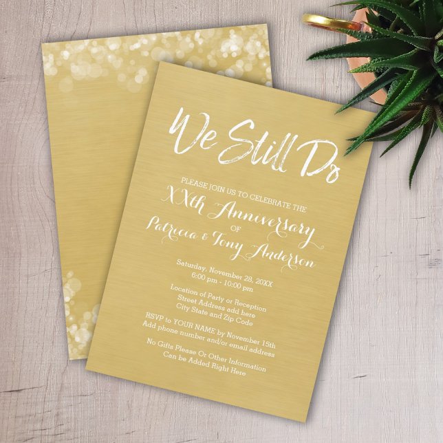 Convite 50º Aniversário de Casamento - Ainda Fazemos Ouro  (Criador carregado)