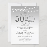 50º Aniversário de Casamento - Branco Prata