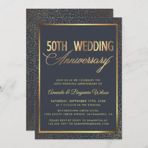 Convite 50º aniversário de casamento da Elegant