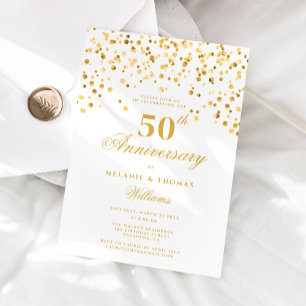Convite 50º aniversário de casamento da Elegant Calliograp