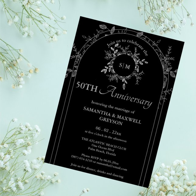 Convite 50º Aniversário de Casamento de Prata (ou Outro) (Criador carregado)