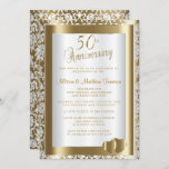 Convite 50º aniversário de casamento do Ouro | DIY Texto<br><div class="desc">convites de festas de aniversário de casamento do OURO 50º prontos para você personalizar. 📌 Se você precisar de mais personalização, clique no botão "Clique para personalizar mais" ou "Personalizar ou editar Design" e use nossa ferramenta design para redimensionar, girar, alterar a cor do texto, adicionar texto e muito mais....</div>