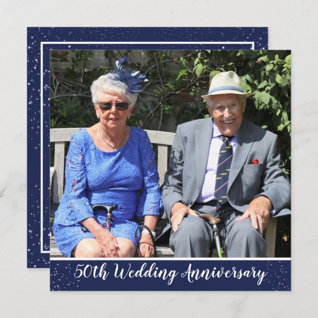 Convite 50º Aniversário de Casamento Foto (Frente/Verso)