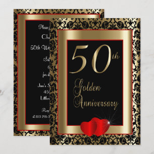 Convite 50º Aniversário de Casamento   Texto DIY