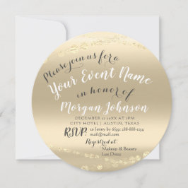 Convite 50º aniversário do 80 de 70, Confetti Dourado