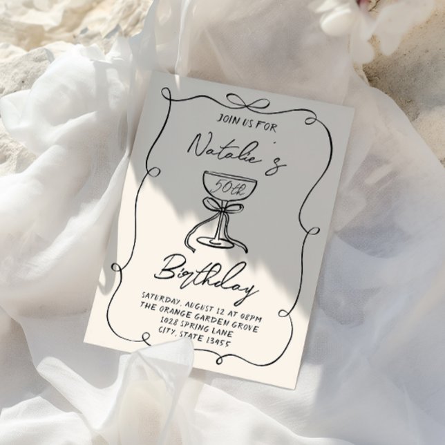 Convite 50º Aniversário do Arco Branco e Preto Martini (Criador carregado)