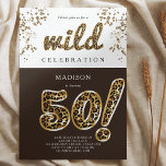 Convite 50º Aniversário do Balão Leopard Foil<br><div class="desc">Leopard Foil Balloon Script Modern Birthday design. Os produtos correspondentes podem ser encontrados na coleção de Aniversários Adultos do Leopard Foil Balloon.</div>