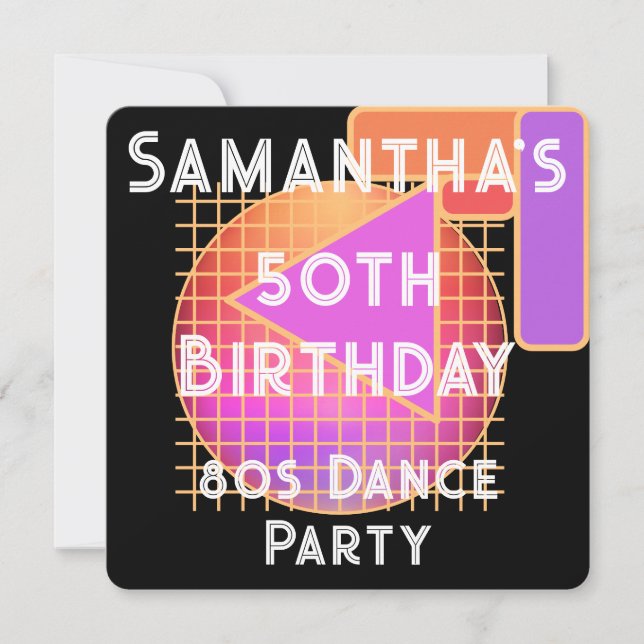 Convite 50º Aniversário do Dance Party 80 Aniversário (Frente)