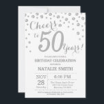 Convite 50º Aniversário do Diamante de Silver Glitter<br><div class="desc">50º Convite de Aniversário com Fundo de Diamante Silver Glitter. Prata Confetti. Aniversário Adulto. Homens ou Mulheres Aniversário.
Para mais personalização,  clique no botão "Personalizar" e use a ferramenta design para modificar este modelo.</div>