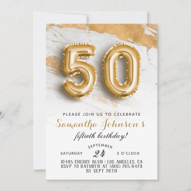 Convite 50º Aniversário do Dourado Marble (Frente)