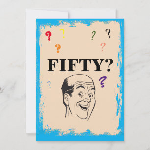 Convite 50º Aniversário do Homem Baldo Engraçado Engra