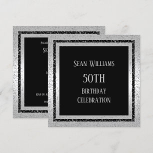 Convite 50º Aniversário do Homem de Silver e Black Glitt
