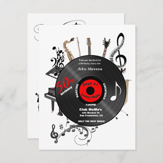 Convite 50º Aniversário do Partido dos Instrumentos Musica (Frente/Verso)