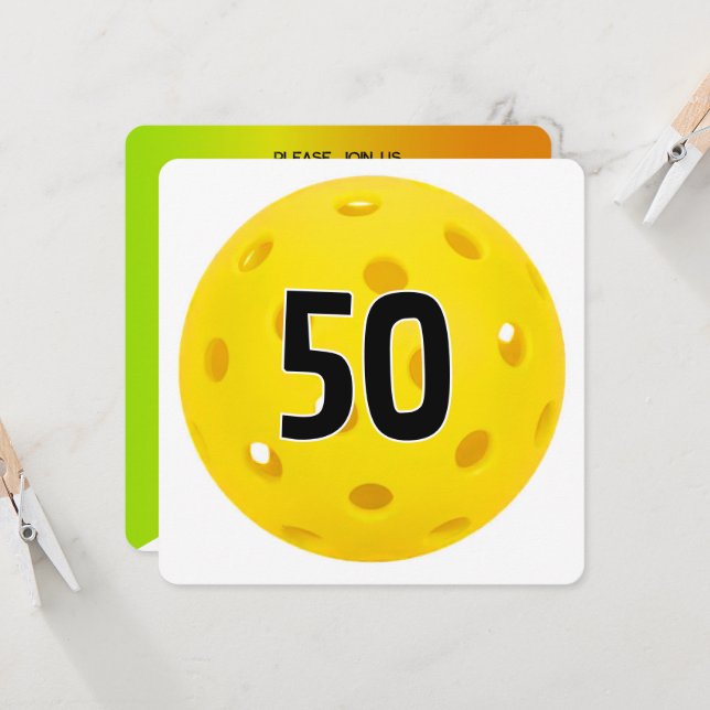 Convite 50º aniversário do Pickleball Party (Frente/Verso In Situ)