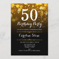 50º aniversário - Dourado branco preto