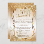 Convite 50º aniversário Dourado do Casamento Glitter | DIY<br><div class="desc">⭐ ⭐ ⭐ revisão ⭐ 5 estrelas. 🥇 UM DESIGN ORIGINAL DE DIREITOS AUTORAIS, DE Donna Siegrist, DISPONÍVEL SOMENTE NO ZAZZLE! 50º Convites de festas DOURADOS de aniversário de casamento com Glitter prontos para você personalizar. Escolha entre vários tipos de papel e/ou forma diferentes para atender às suas necessidades. 📌...</div>