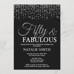 Convite 50º aniversário e 50º aniversário e Fabuloso b