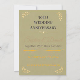 Convite 50º Aniversário | Elegante | Personalizado | Doura
