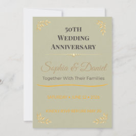 Convite 50º Aniversário | Elegante | Personalizado | Doura