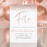 Convite 50º Aniversário Glitter Rosa Dourado Rosa<br><div class="desc">Rosa Dourado - Pinta escura e brilho preto personalizado em qualquer Convite de aniversário de idade (50ª). Este é o (50) Convite de Aniversário Perfeito para uma Festa de aniversário Rapariga Moderna Elegante Sparkle. Entre em contato com o designer para encontrar itens personalizados correspondentes.</div>