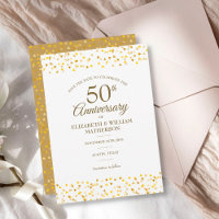 50º Aniversário Golden Love Hearts Salve a Data