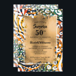 Convite 50º Aniversário Impressão Animal<br><div class="desc">Um padrão colorido de impressão em animais selvagens colorido,  sobreposto com folha de papel falsa em ouro,  e os detalhes da sua festa de aniversário em letra chic são excelentes para a 50ª festa de aniversário ou QUALQUER IDADE,  basta mudar a redação. COORDENANDO itens disponíveis em nossa loja.</div>