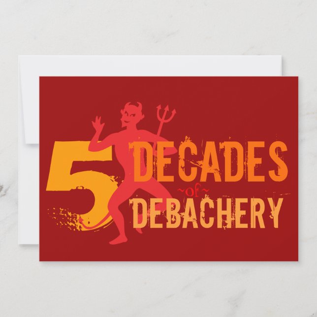 Convite 50º aniversário - Inferno de um partido (Frente)