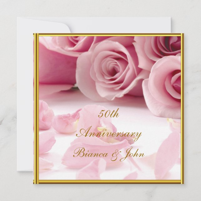 Convite 50º aniversário mais popular e elegante (Frente)