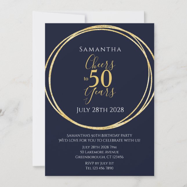 Convite 50º aniversário Marinho Dourado Saúde para 50 anos (Frente)