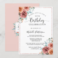 50º Aniversário (ou outro), Dourado Rosa, Floral B