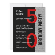 50º aniversário Parte Vermelha moderna Prata preta