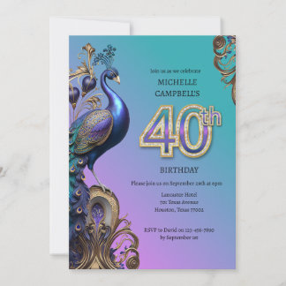 Convite 50º aniversário, pavão