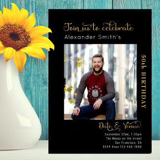 Convite 50º aniversário preto