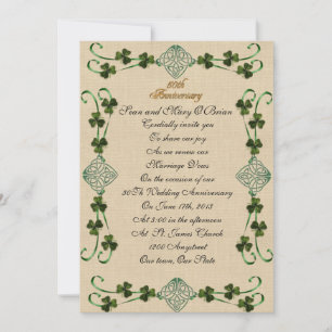 Convite 50º aniversário renovação de votos Irish Unity nó