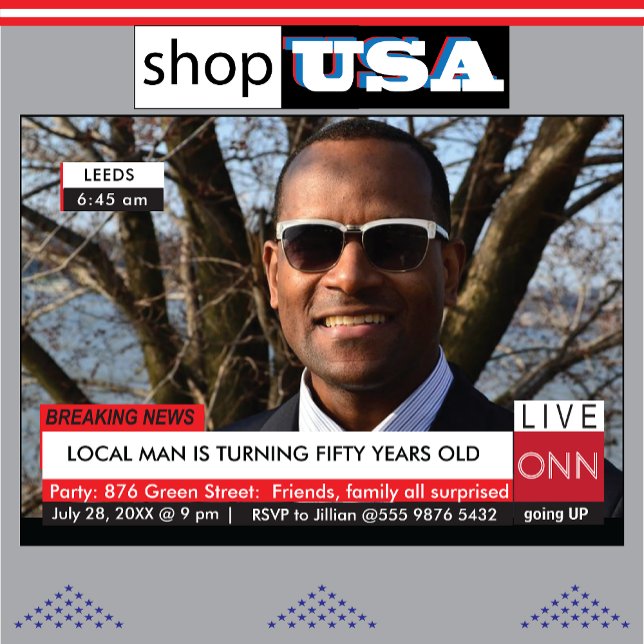 Convite 50º Aniversário Sens Notícias Engraçadas 40º 60º (Criador carregado)