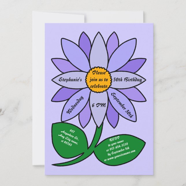 Convite 50º Aniversário Simples (Frente)