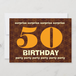 Convite 50º Aniversário Surpresa Quentes de Dourado