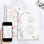 Convite 50º Aniversário Trendy Elegant Wildflower Floral<br><div class="desc">Celebre um aniversário de 50 anos em estilo com este maravilhoso 50º Aniversário Trendy Elegante Wildflower Invitation! Com uma elegante estrutura de lindas flores silvestres de aquarela, cria o cenário perfeito para honrar esta ocasião especial. Além disso, você pode personalizar o convite com detalhes pessoais escritos na caligrafia moderna com...</div>