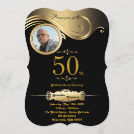 Convite 50º,Homem de Aniversário em qualquer idade, deco d