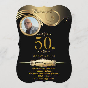 Convite 50º,Homem de Aniversário em qualquer idade, deco d