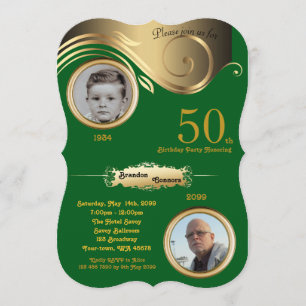 Convite 50º,Homem de Aniversário em qualquer idade, deco d