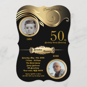 Convite 50º,Homem de Aniversário em qualquer idade, deco d