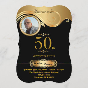 Convite 50º,Homem de Aniversário em qualquer idade, deco d